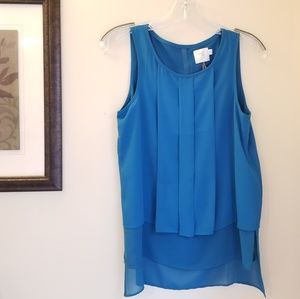HD in Paris Anthropologie Blue Sleeveless Blouse
